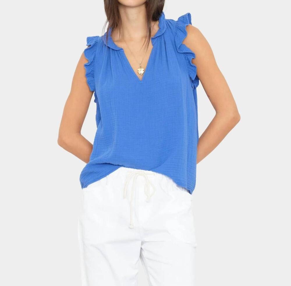 NEW XIRENA women's bex gauze top in nautical blue
